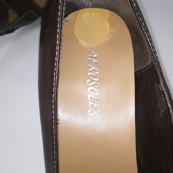 Lola Brown Peep Toe Wedges Sz 9M - Picture 7 of 10